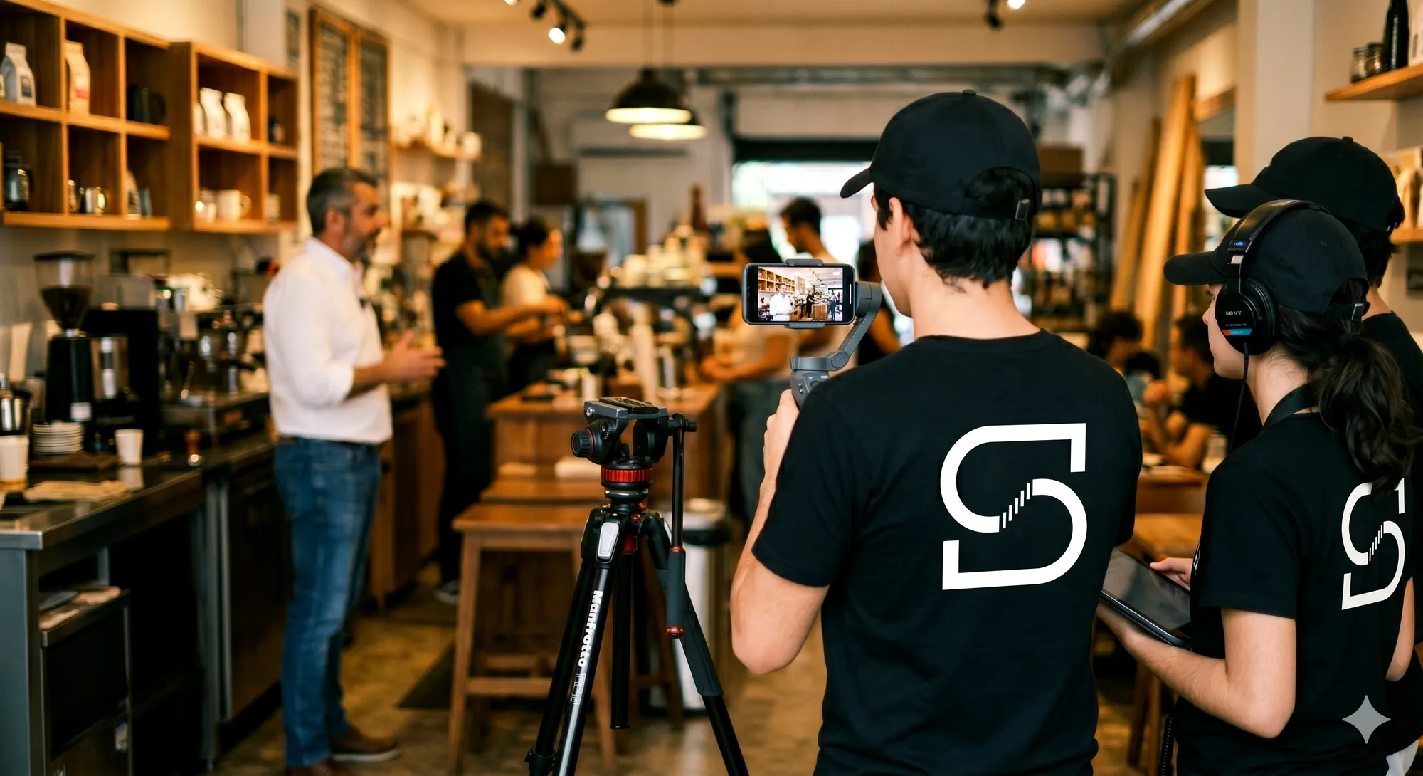 Equipo de STODE grabando contenido para un cliente